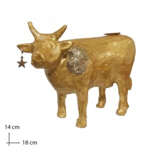 Vache décorative en or