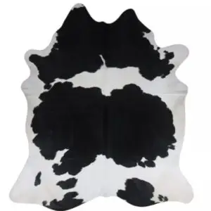 Peau de Vache naturelle noire et blanche en tapis ou plaid