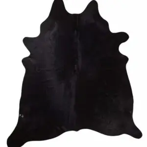 Peau de vache naturelle noire pour tapis ou canapé