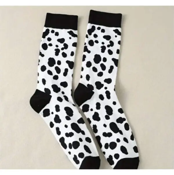 Chaussettes imprimées Vache noire et blanche pour Homme