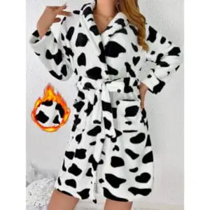 Peignoir imprimé Vache noir et blanc pour Femme