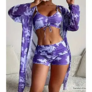 Ensemble de Plage imprimée Vache mauve pour Elle