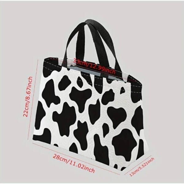 Sac isotherme imprimé vache noir et blanc