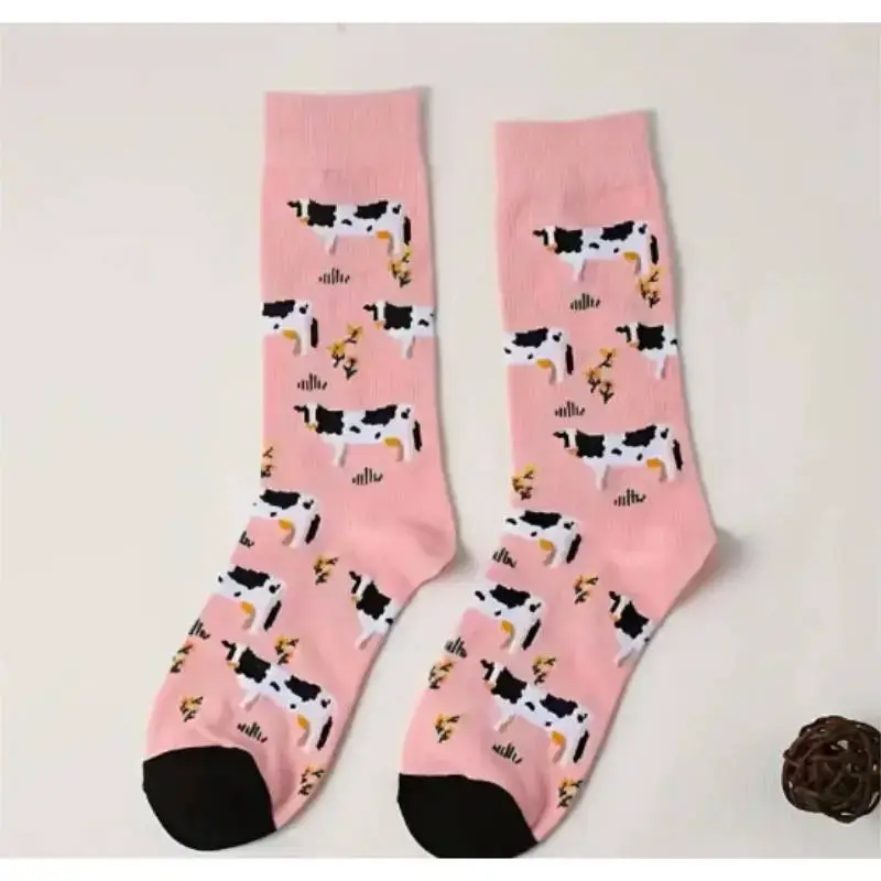 Chaussettes colorées imprimées Vache pour Femme - Vaches et Compagnie