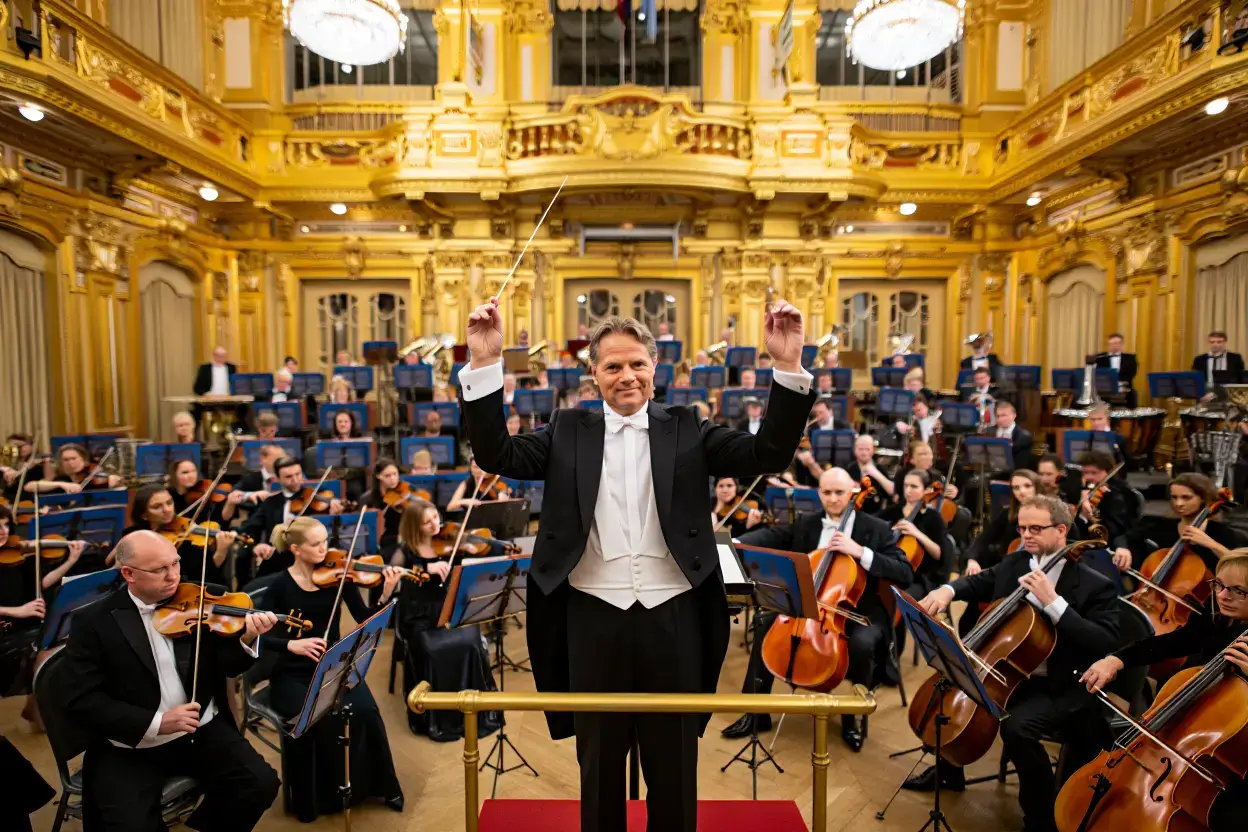 Chef d'orchestre dirigeant les Wiener Philharmoniker