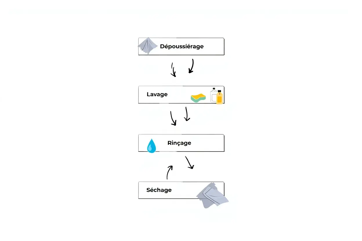 Processus de nettoyage d'une statue en résine