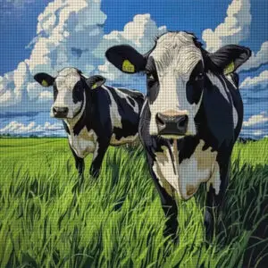 Vaches en Broderie Point de Croix